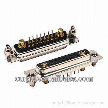 D Type Female 17w2 Coaxial Pins with 1,000mW Maximum Insulation Resistance
